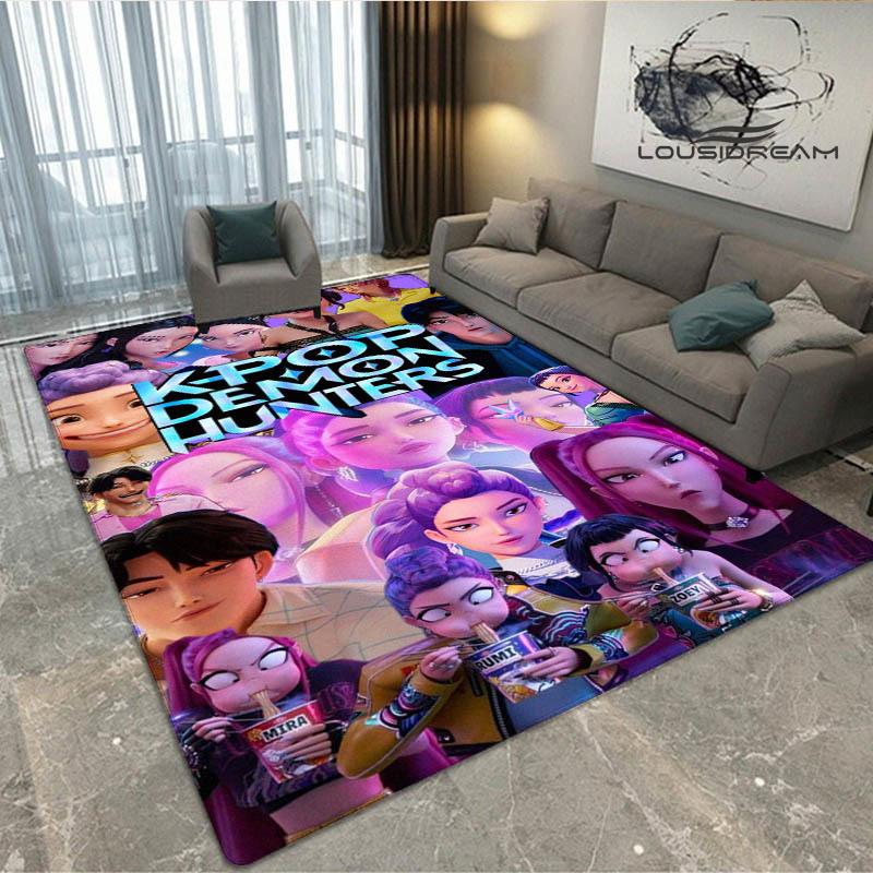 3D KPop Demon Hunters Print Carpet Non-slip Carpet Outdoor Carpets Area Rug Home Bedroom Decor Rug for Bedroom Birthday Gift