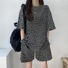 Women's Loose Fit Two Piece Tracksuit Short Sleeve T-Shirt High Waist Shorts Set