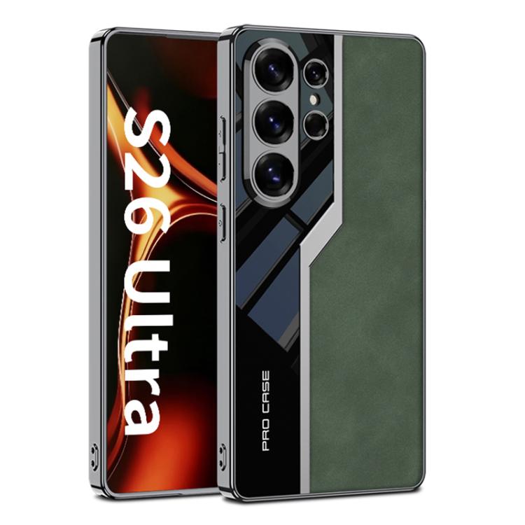Plating TPU Leather Supercar Frosted Full Coverage Phone Case For Samsung Galaxy S26 Ultra 5G, Stylish Anti-Scratch Protective Cover