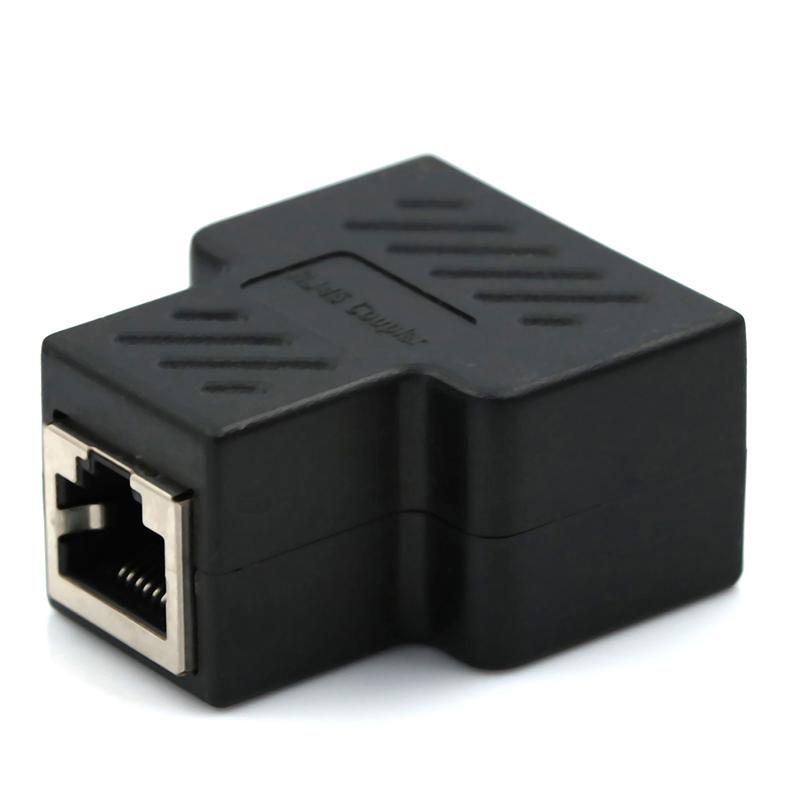

Rj45 Splitter Adapter Dual Lan Ethernet Socket Network Connections Splitter чорний