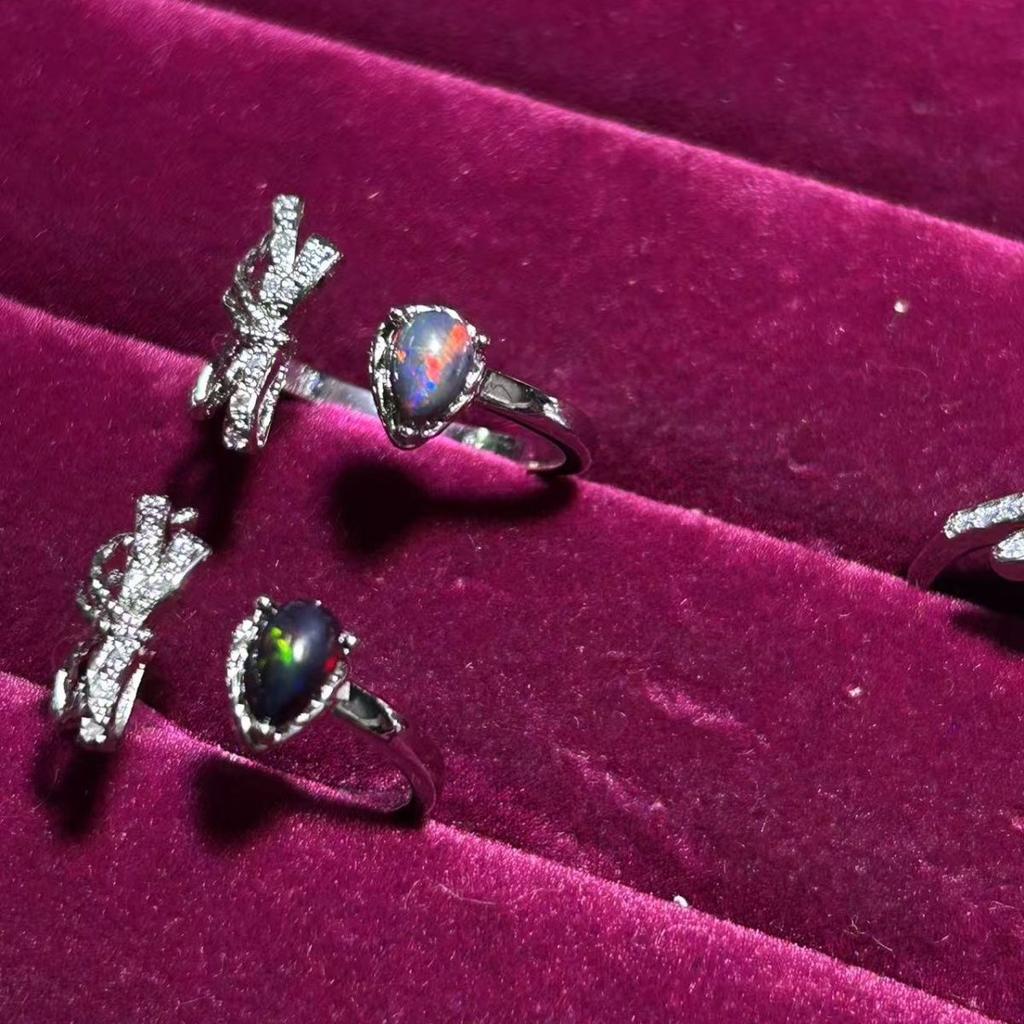 Natural Ethiopian Black Opal Ring Exquisite Ring