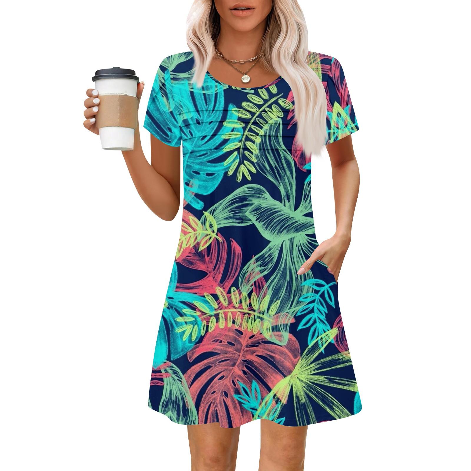 

Женские летние повседневные лепестковые узкие полосатые плиссированные однотонные платья L