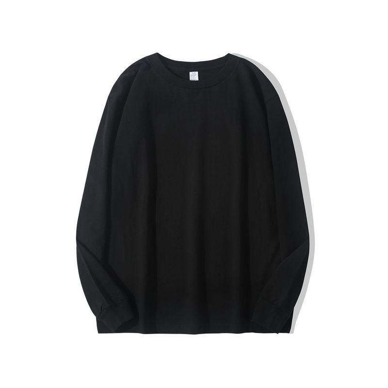 

Strongly Recommend White and Opaque! 250G Heavy Weight Pure Color Short-Sleeved T-shirt Female Loose Easiest for Match Bottoming Shirt Tops Men Black (Long sleeves) 2XL