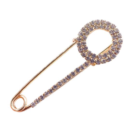 Safety Pin Brooch for Women Rhinestone Decorative Shawl Sweater Clip Alloy Safety Pins for Dress Shirt Cardigan