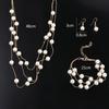 Beaded Multilayer Earrings Wedding Bridal Set Jewelry Sets Necklace Earrings Sets Pearl Necklace