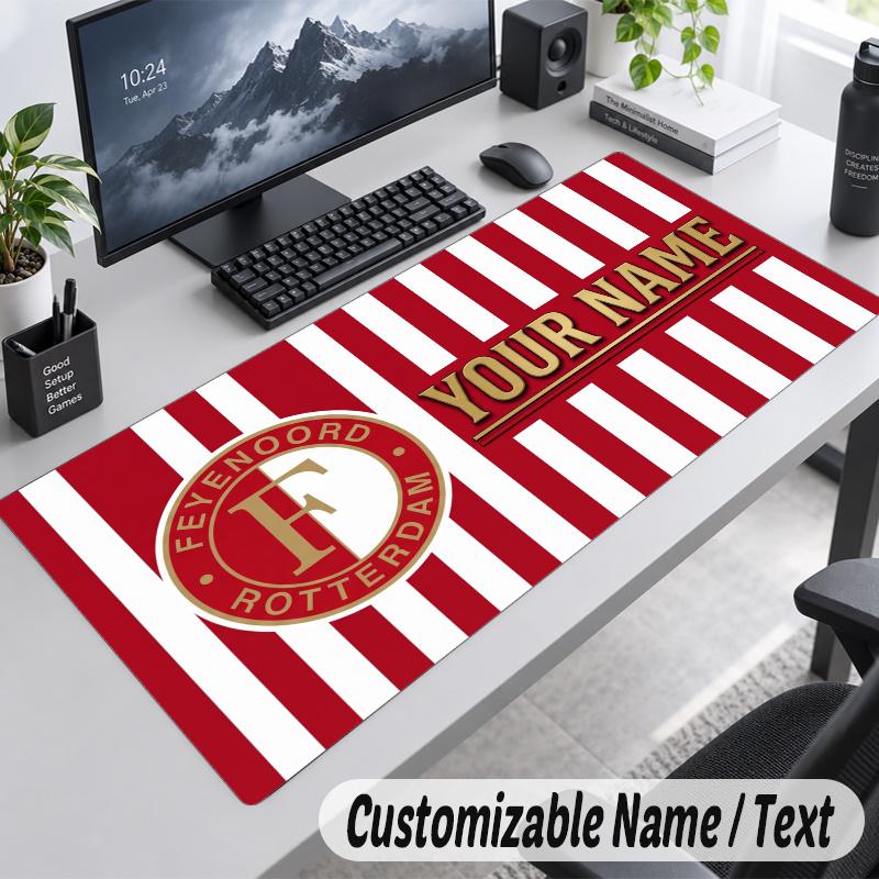 Feyenoord Personalized Large Mouse Pad Custom Name Text Extended Desk Mat Gaming Mousepad