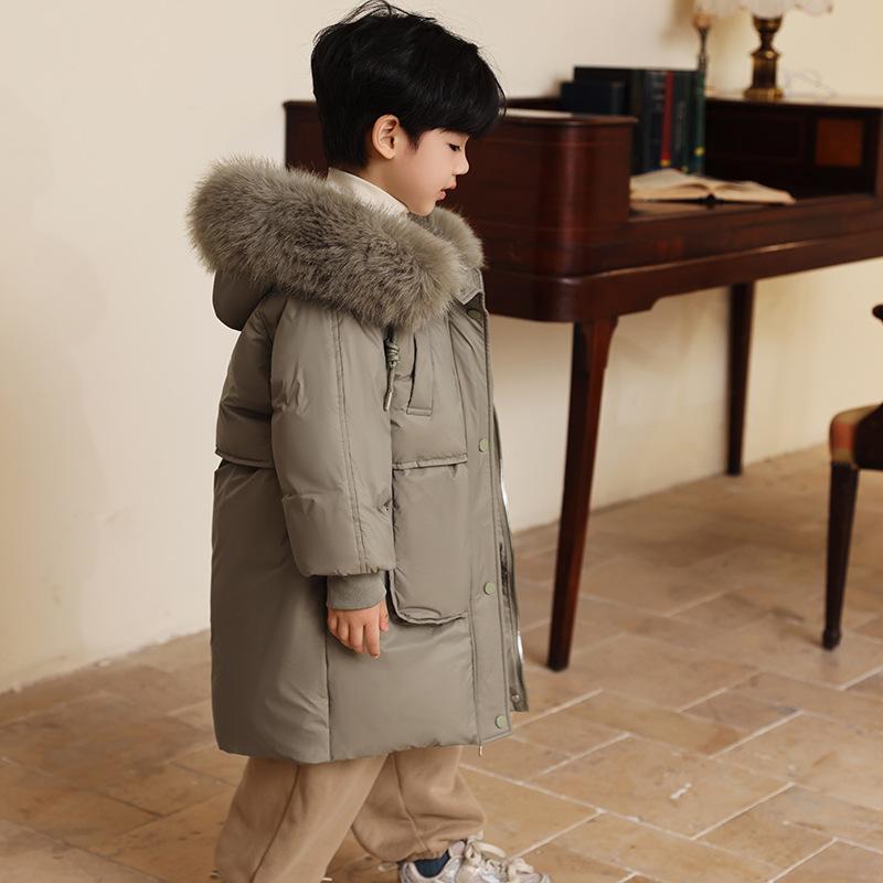 Boys' Down Jackets, Girls' Medium-length Thickened Coats, and Winter Children's Cotton-padded Clothes