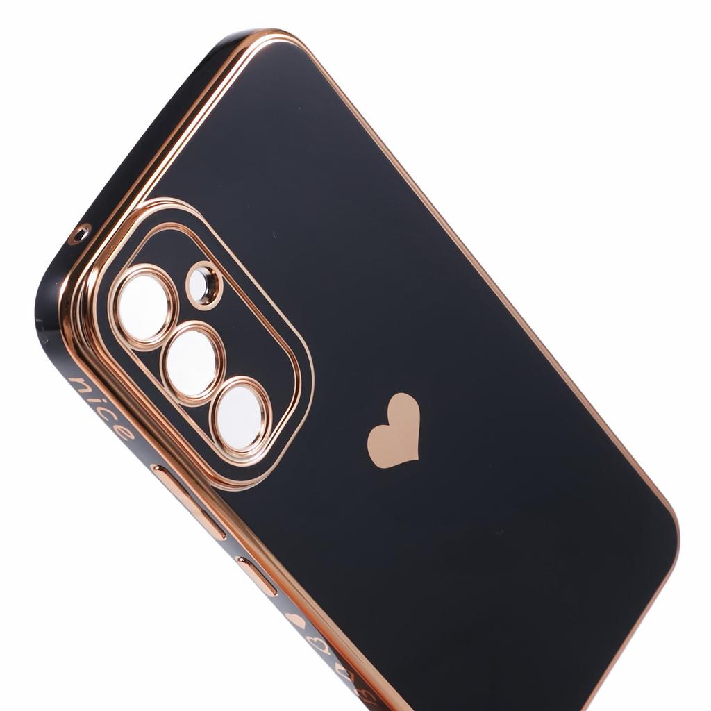 For Samsung Galaxy A54 5G Protective Case 6D Electroplating Love Heart TPU Phone Cover