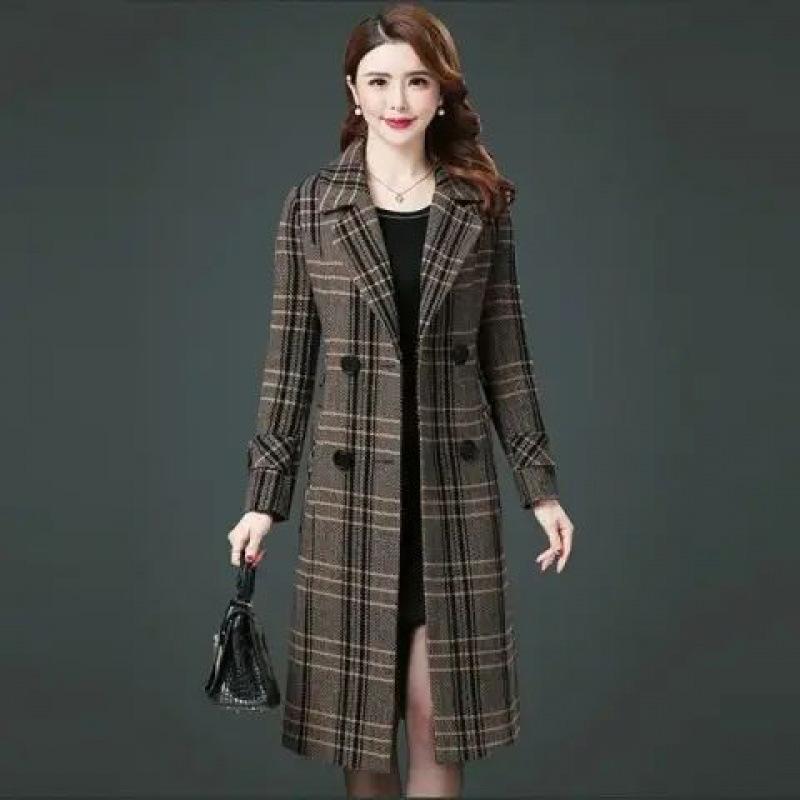 Updated Over-knee Thickened Warm Trend Korean Version Woolen Jacket Foreign Style Medium and Long Coat
