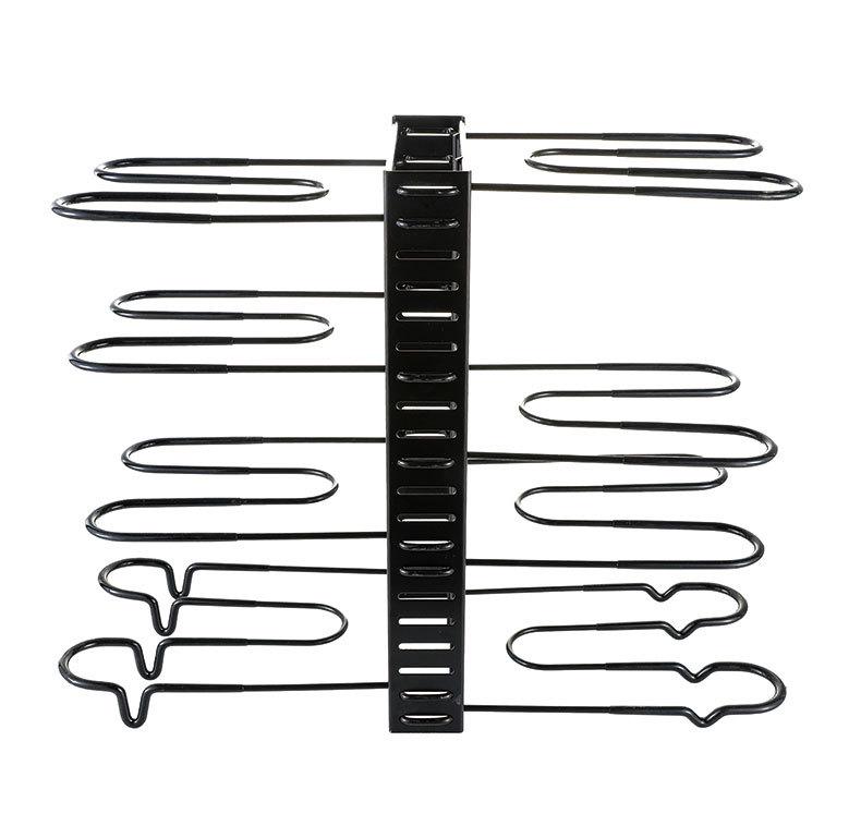 Dwustronny wieszak na garnki: Łatwy w montażu pionowy stojak z żelaznego drutu do przechowywania garnków i patelni