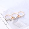 Three Fingers Knuckle Duster Ring Minimalist Stainless Steel Bar Ring