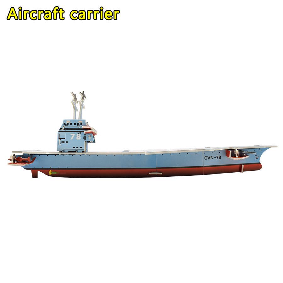 Aircraft Carrier 3D DIY Paper Puzzle for Kids Model Ships Assembly Jigsaw Puzzle Building Kit Educational Toys for Children Gift