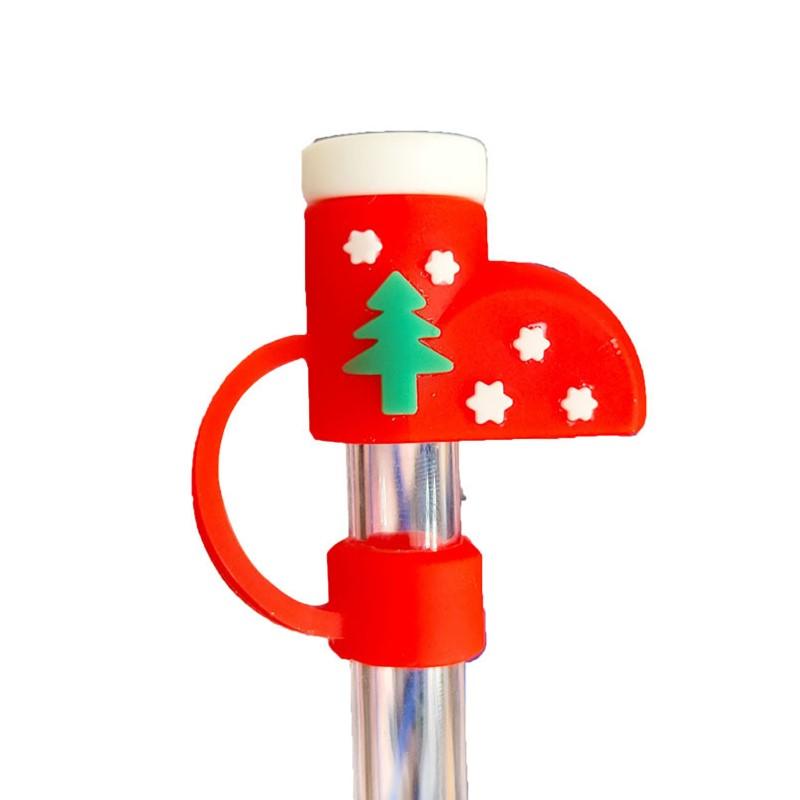 10mm Christmas Straw Cover Cap Dust-Proof Reusable Straw Tips Lids for Stanley Cup Straw Topper Compatible with 30&40 Oz Tumbler