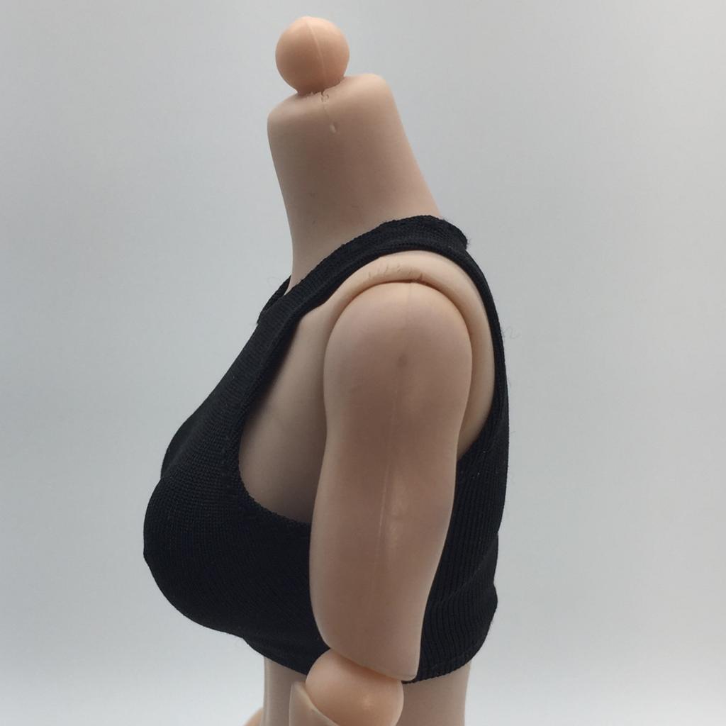 1/6 Scale Women's Black Vest Lace Thong for 12" Action Figure Accessory