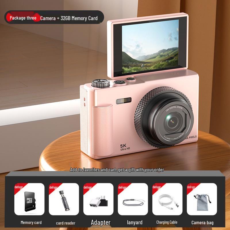 Campus Explorer: 5K Mirrorless DIY Camera with Flip Screen for HD Photography