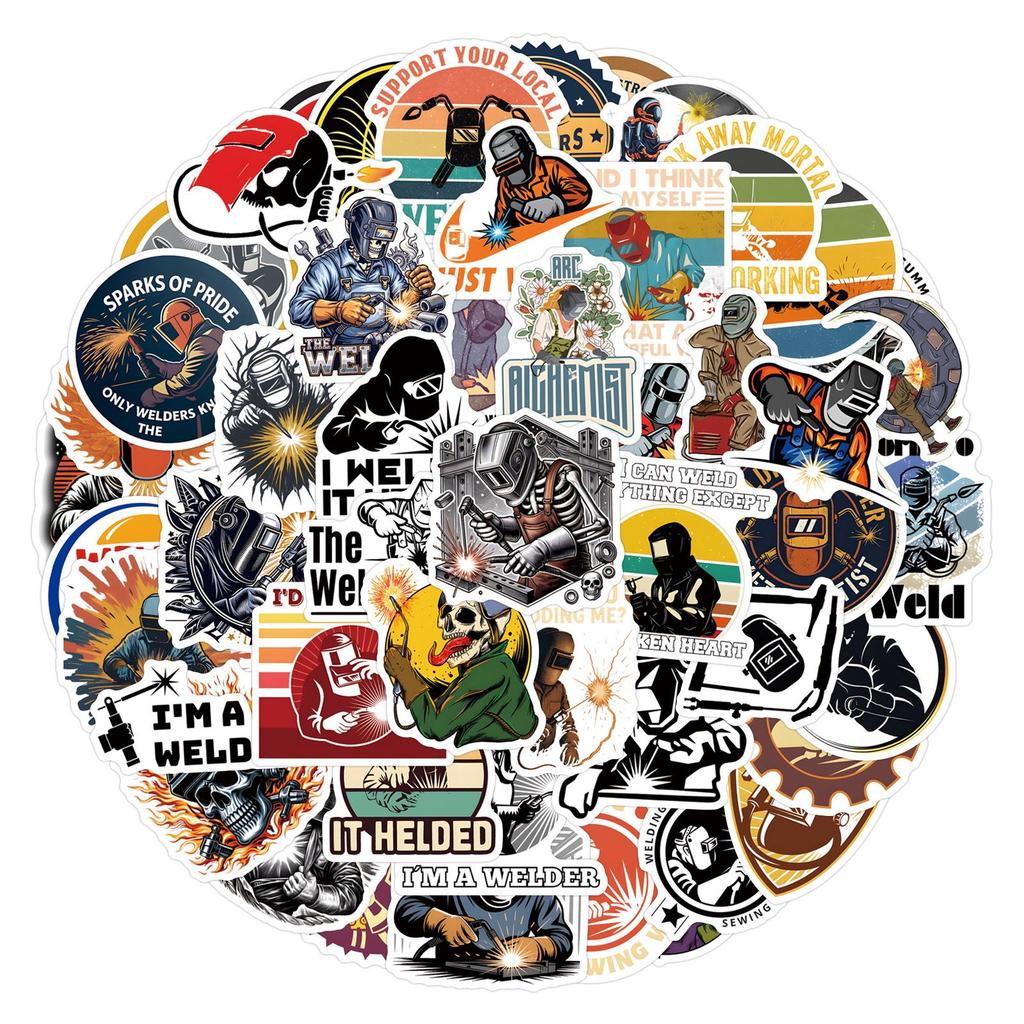 Electric Welder Waterproof Sticker - Creative Decoration for Stationery, Cups, and Notebooks
