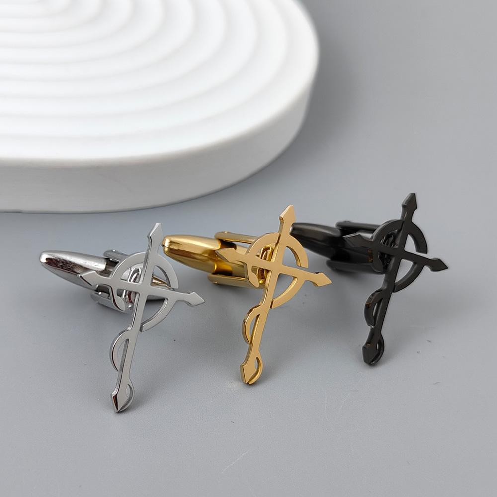 2026 new rescue logo gold-plated stainless steel cufflinks, suit shirt cuffs, business formal accessories 3 color set