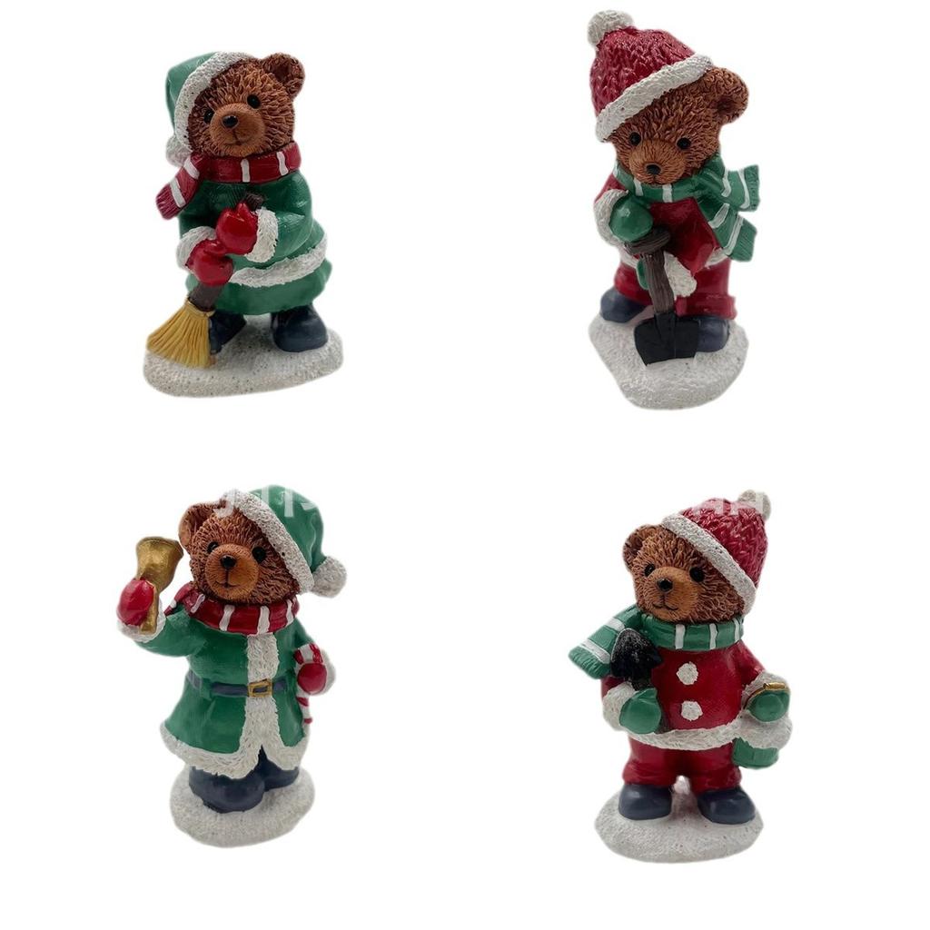 Cartoon Mini Christmas Family Small Animal Resin Ornament Creative Home Christmas Decoration Gift Gift