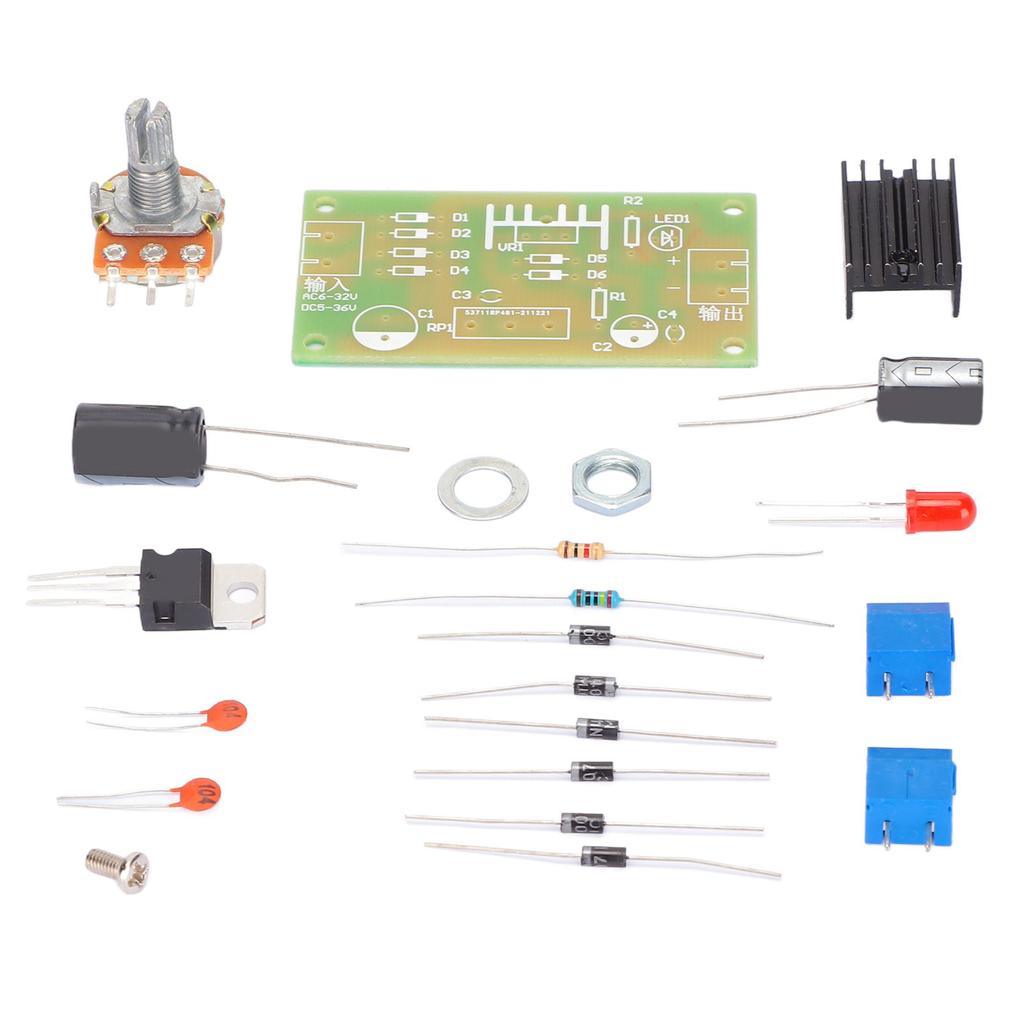 Adjustable Regulated Power Supply Kit Output Protection Rectifier Circuit Input Adjustable Voltage Set
