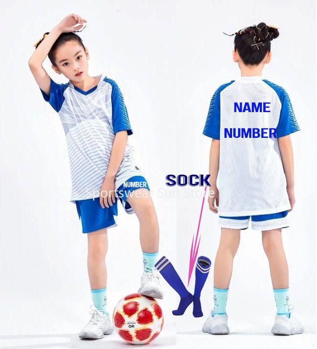 Boys Football Shirts Shorts With Pockets Boys Soccer Jerseys Suits Personalized Custom Children's Football Clothing Uniforms