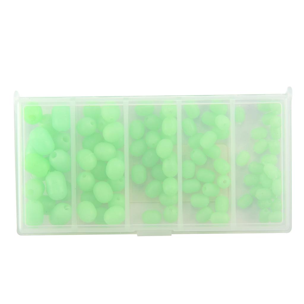 Classy-100Pcs Oval Soft Luminous Fishing Beads Sea Fishing Lure Floating Float Tackles