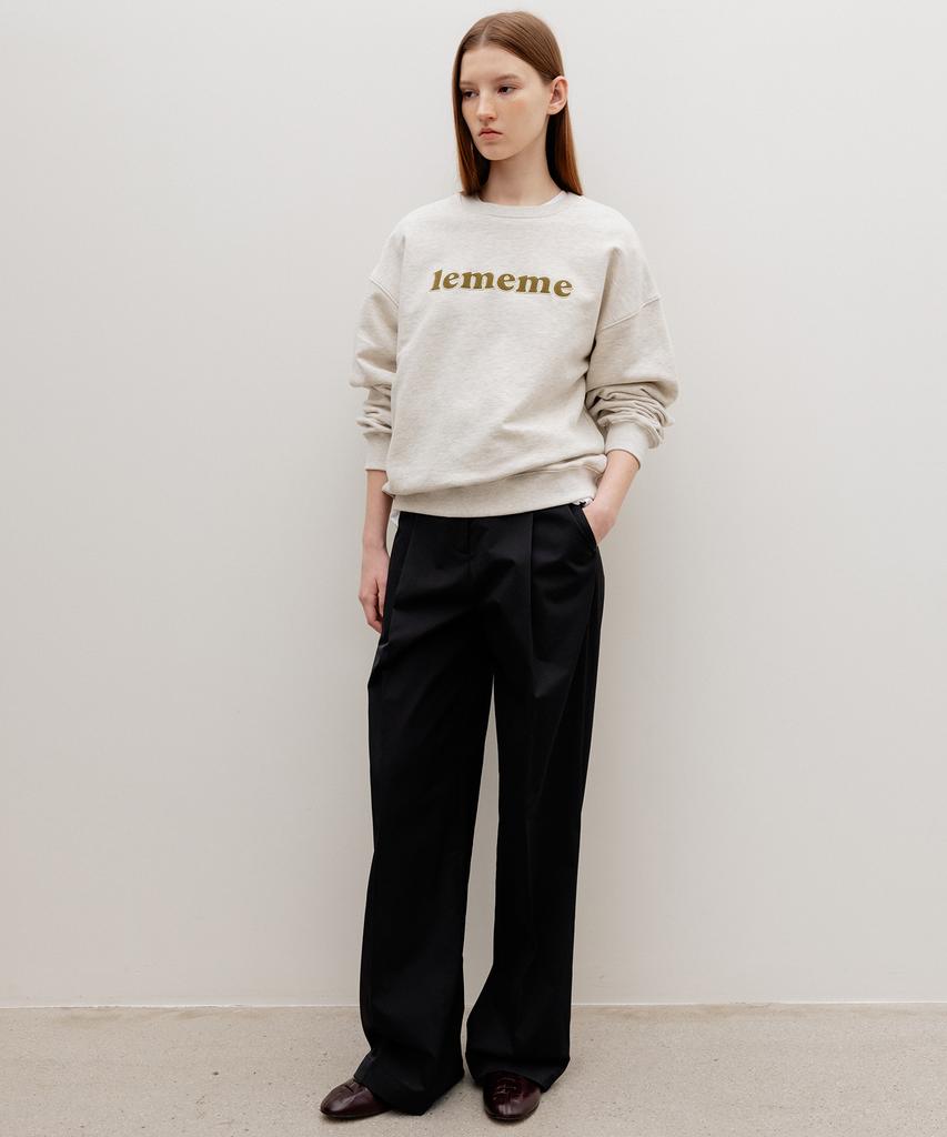 Leumeme Sole One-Tuck Wide Pants Black