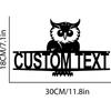 Owl House Number Sign Personalized Metal Plaque Outdoor Wall Decor