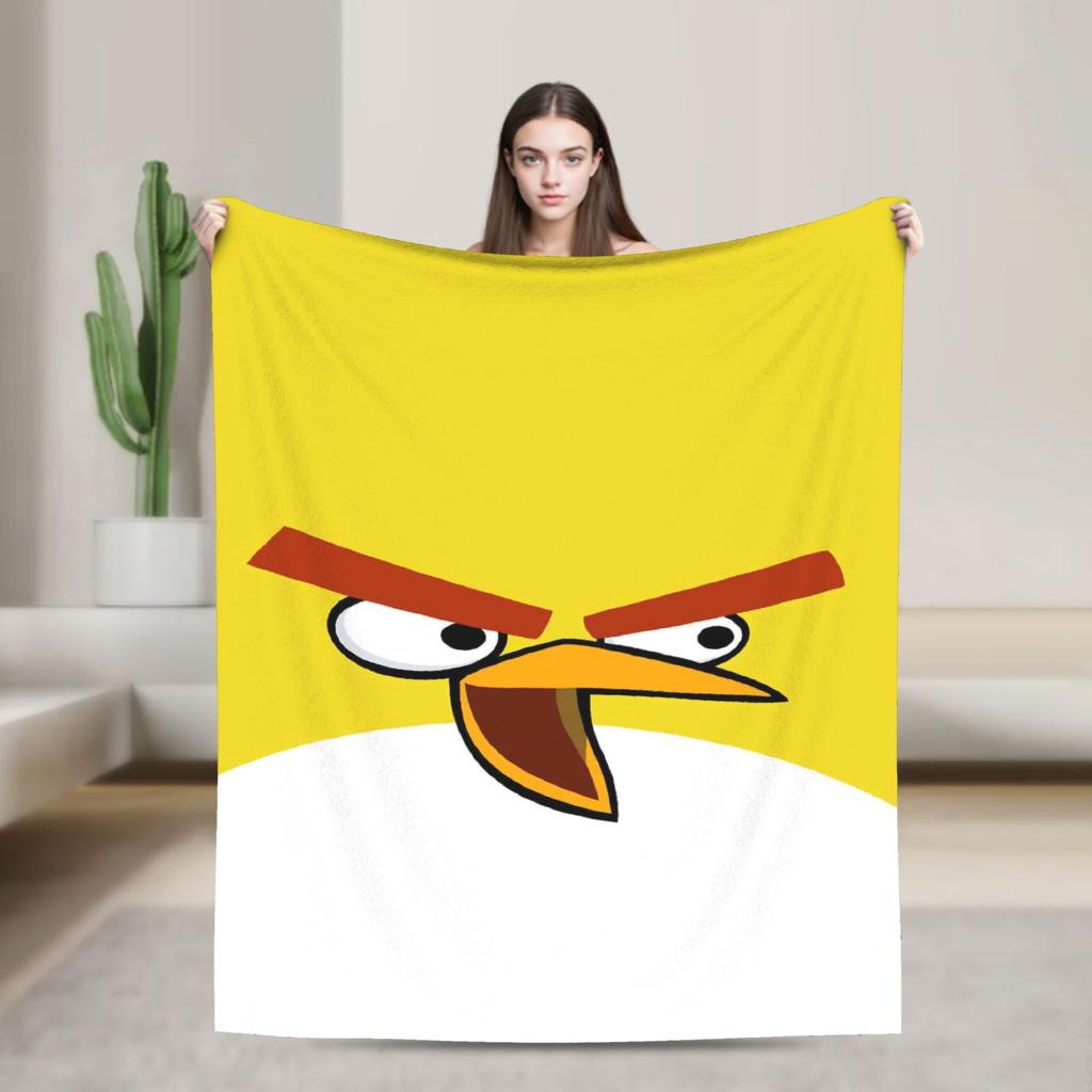 Coperta in Peluche Cartoon Angry Birds A-A per Bambine e Bambini Coperta Plaid in Flanella Morbida Qualità Personalizzata Copriletto Idea Regalo