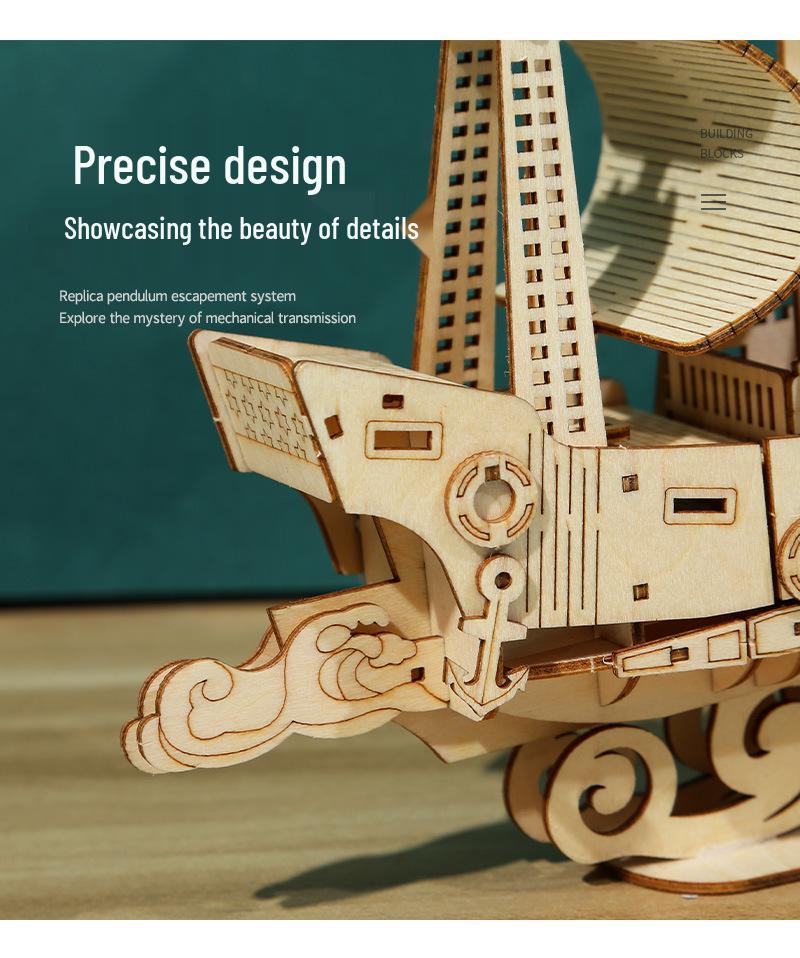 3D Creative Ocean Sailing Ship Puzzle - Educational DIY Toy for Kids