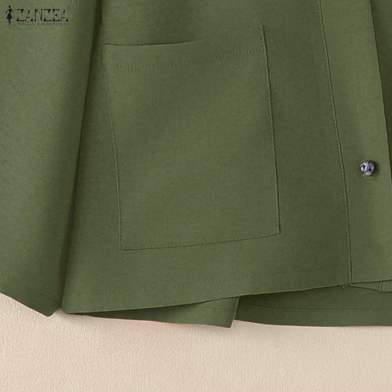 ZANZEA Womens Casual V-Neck Long Sleeve Loose Cardigan Tops