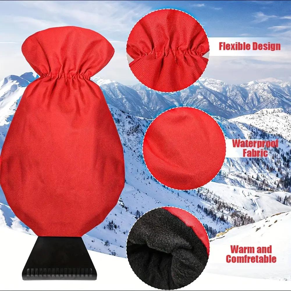 

All-in-One Car Ice Scraper & Snow Brush with Thermal Gloves - Heavy-Duty Winter Snow Removal Kit, Windshield Squeegee Shovel