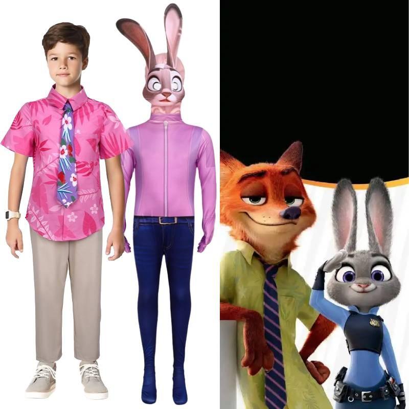 Wilde Zootopia Nick Judy Hopps Cosplay Costume Set Halloween Stage Performance