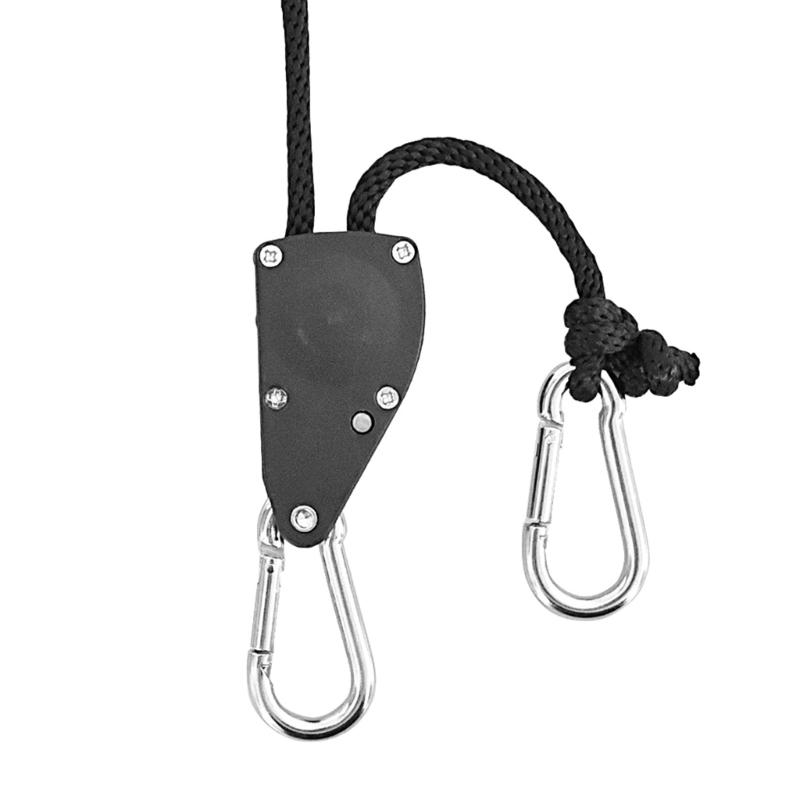 Adjusted Rope Hangings Tent Grow Plant Pulleys Rope Clip Ratchet Hanger Metal Pulleys Hook Camping Stop Buckle