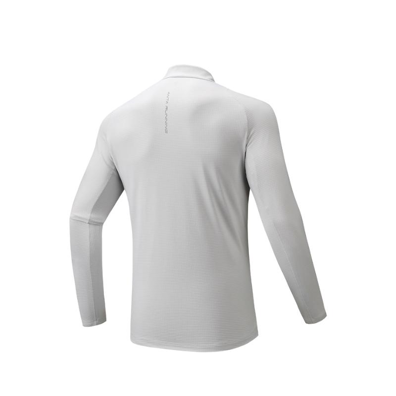 Anta Running Long Sleeve Knitted Shirt Spring 2026 Men tops Clear-Wind-Gray 952615403-1