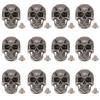 12 Bags Alloy Decorative Rivets, with Screw, for Purse, Bags, Leather Crafts Decoration, Skull Pattern, Antique Silver, 35x26x12mm, Hole: 2.5mm
