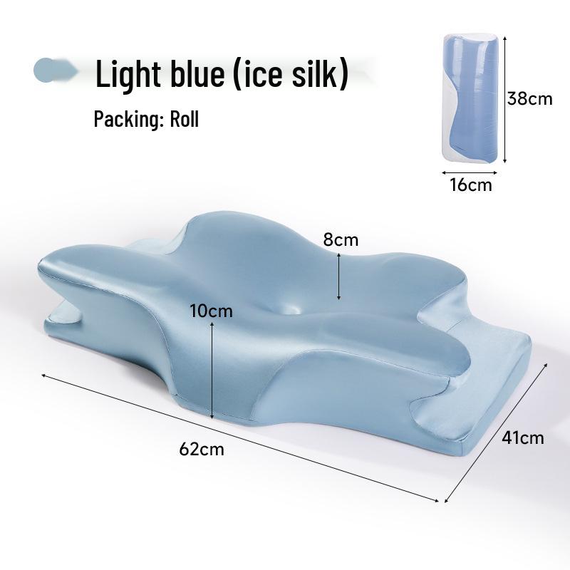 Polštář z paměťové pěny s motýlkovým tvarem: Podpora krční páteře a ochrana krku bez tlaku pro lepší spánek