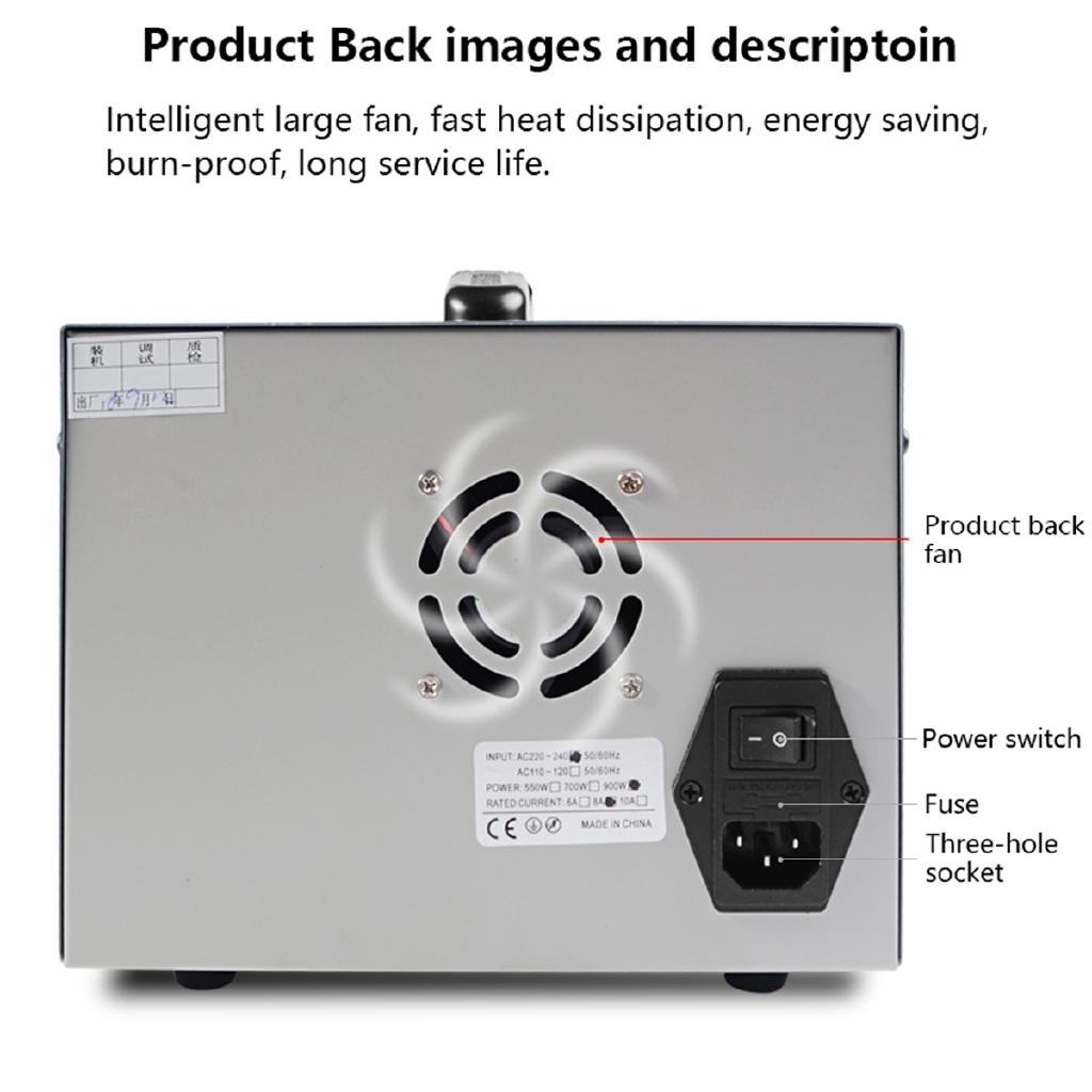 9305D USB Hot Air Rework Station + Soldering Iron Station + 30V 5A DC Switching Power Supply + DC 5V 2A 4 In 1 110V/220V