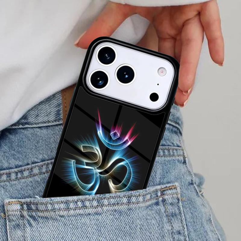 Aum om Namaste symbol floral zen yoga Phone Case for iPhone 16e 15 14 13 12 17 Pro Max Plus Air 17pro Cover Coque