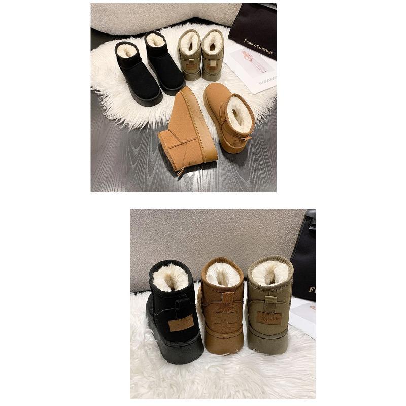 Winter New Snow Shoes Plus-size Flat Short Shoes for Women with Fleece and Thickened Warm Snow Boots for Women