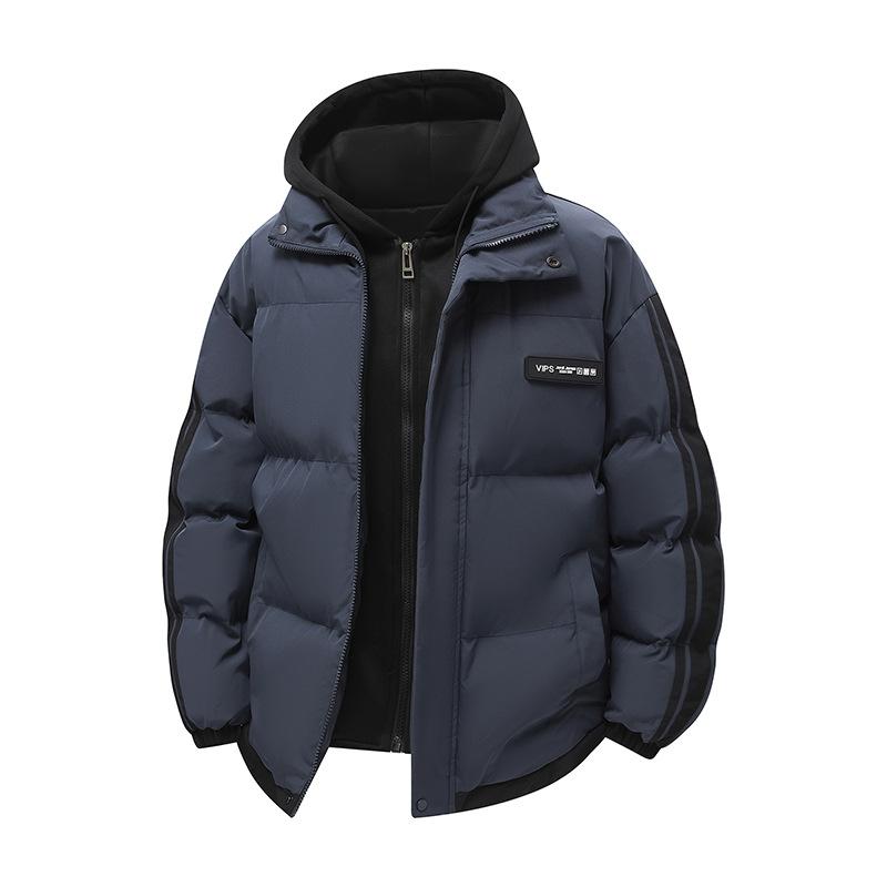 Baumwolle Winter Verdickt Neu Zweiteilig Falsch Lässig Jugend Vielseitig Mit Kapuze Paar Gleicher Stil Brotjacke