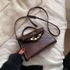 Vintage Stone Texture Mini Square Crossbody Bag Women PU Leather Handbag With Lock