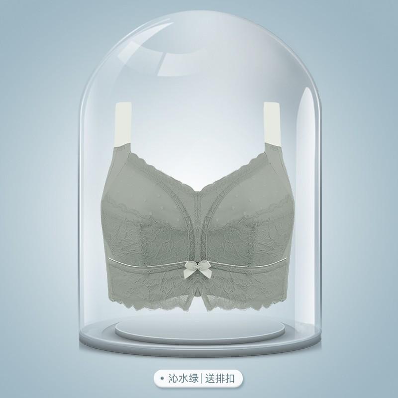 Summer ultra-thin large-breasted small underwear women's all-inclusive steel-free white sexy large-size bra
