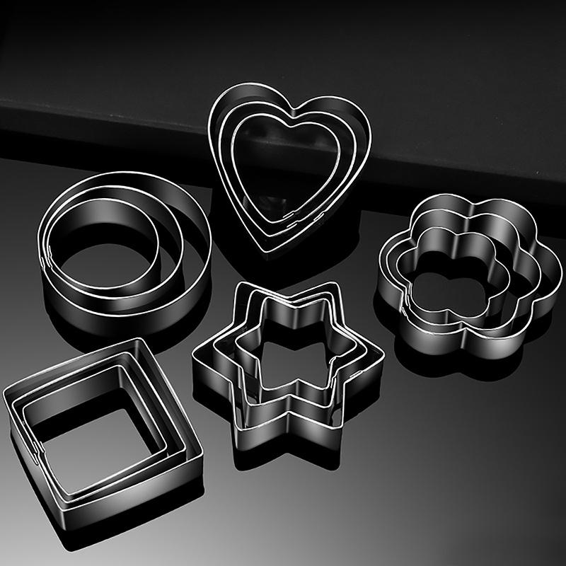 Baking Mould Baking Mould Egg Mould Stainless Steel Cookie Cutter Biscuit Diy Mold Star Heart Flower Cutter 3Pcs/Set