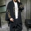 Mode Kostüm Stickerei Hanfu Herren Chinesischen Stil Robe Strickjacke Jacke Übergroßen Kimono Alten Mantel Männlich