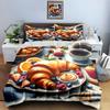 Breakfast-themed design. Bedding Duvet cover sets Duvet covers Pillowcases gifts (1 * Duvet Cover 2 * Pillowcases, without duvet insert)