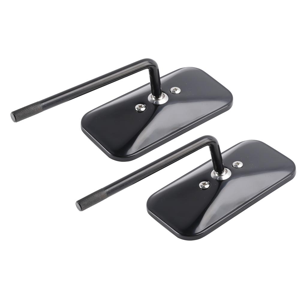 Schwarze Retro-rechteckige Spiegel mit Klemme für Cafe Racer Bobber Chopper Tracker