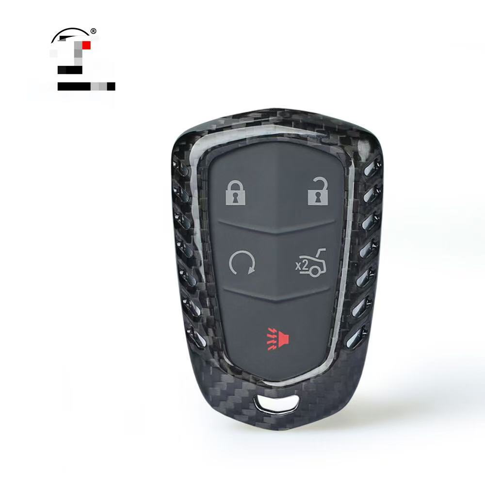 For Carbon Fiber Key Fob Shell Case Cover Fit Cadillac CT6 ATS CTS XTS SRX XT5 2015+