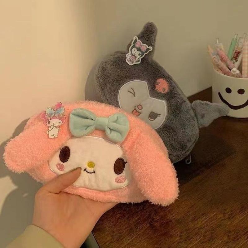 Large Capacity Cute Plush Pacha Dog Pencil Case for Middle School - Japanese Cartoon Girl Design