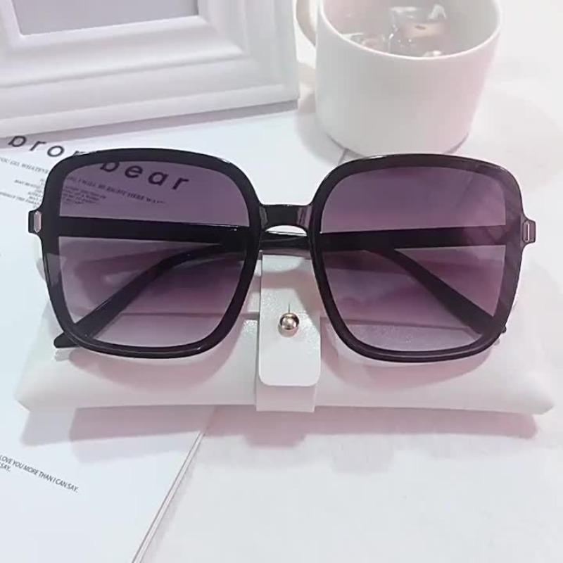 6pcs Large Frame Sunglasses Retro Gradient Square Lens Oversize Cycling Sun Glasses Women Shades Vintage Eyewear UV400