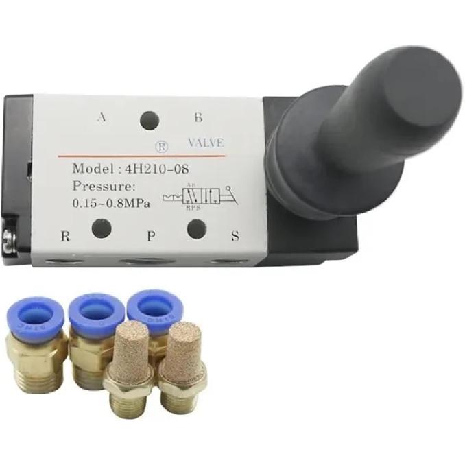 4H210-08 1/4" 2 Position 5 Port Air Manual Valve Pneumatic Control Valve 5/2 Way Hand Lever Operated Control Valve(Only 4H210-08)